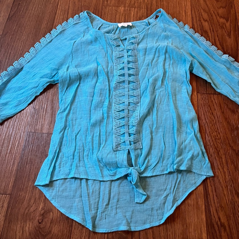 Blue long sleeve blouse